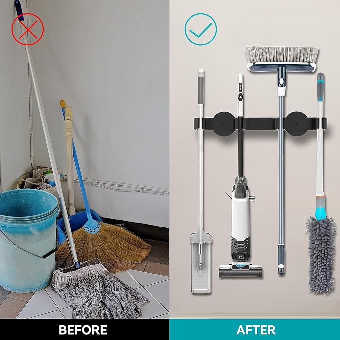 Magnetic Mop Broom Holder, Strong Non Slip Magnetic Broom Mop Hanger, Heavy - Image 4