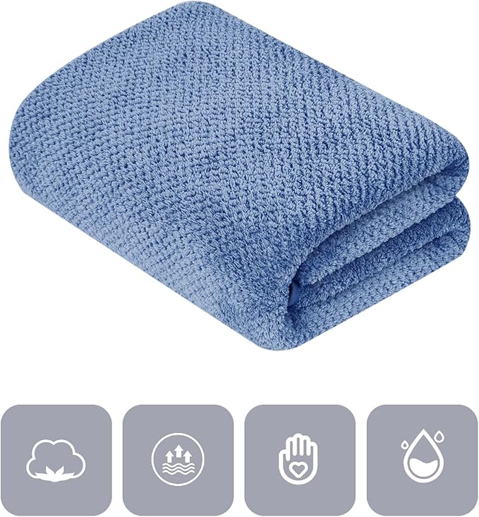 2 Pack Bath Towel Set 35" x 70", Extra Large Waffle Bath Towel Set, Microfiber - Image 2