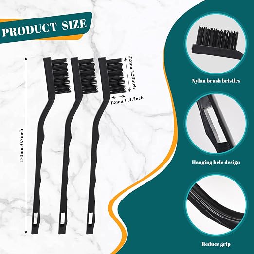 60 PCS Mini Nylon Brush Set，Masonry Brush Wire Bristle - Image 2
