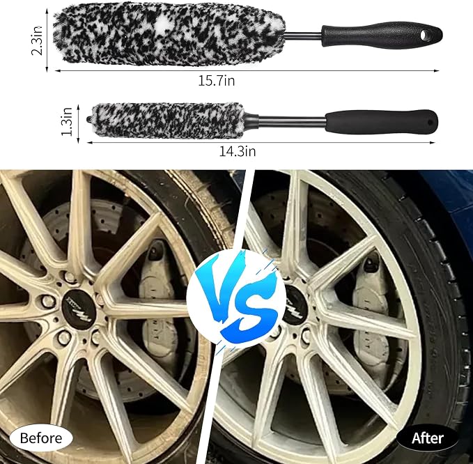 Bendable Wheel Brush Kits Soft Microfiber Wheel Cleaner Brush Synthetic Woolies - Image 7