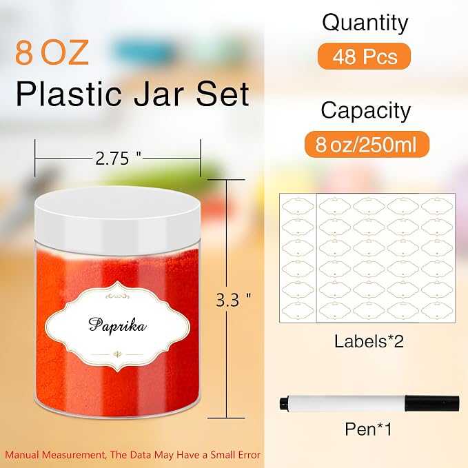 8 OZ Plastic Jars - Image 2