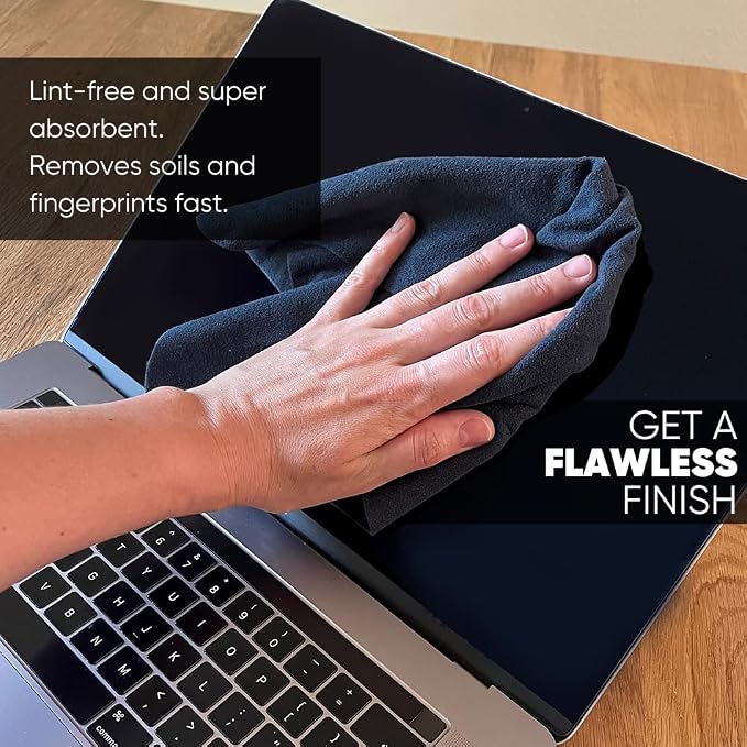 Premium Lens Screen Cleaning Cloth by Microfiber Wholesale | Gray | 8”x8” | - Image 3