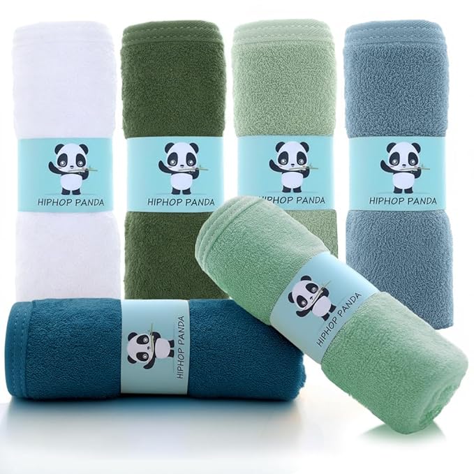 HIPHOP PANDA Baby Washcloths, Rayon Made from Bamboo by HIPHOPPANDA