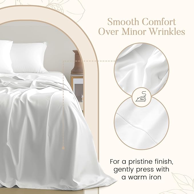 CHATEAU HOME COLLECTION 100% Cotton Bed Sheets Twin Size Sheet Set, 15" Deep Pocket Sheets, No Pilling & Shrinkage Machine Washabe Fade Resistant Luxury Hotel Sheets- Semolina