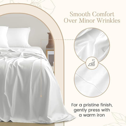 CHATEAU HOME COLLECTION 100% Cotton Bed Sheets Twin Size Sheet Set, 15" Deep Pocket Sheets, No Pilling & Shrinkage Machine Washabe Fade Resistant Luxury Hotel Sheets- Semolina