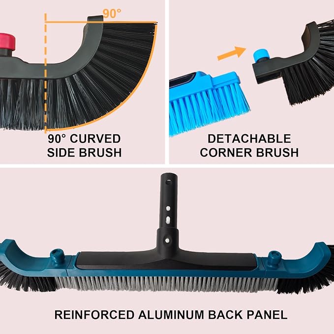 Poolvio 22" Extra-Wide Pool Brush Head, Heavy-Duty Pool Scrubber Brush - Image 4