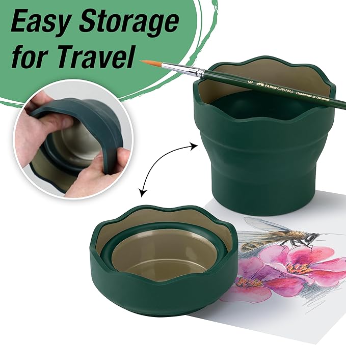 Faber-Castell Clic & Go Artist Water Cup, Dark Green - Image 3