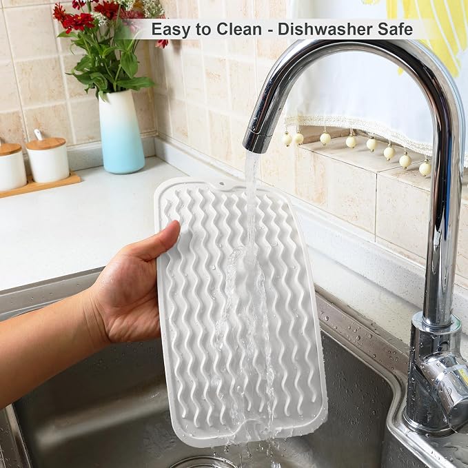 ZLR Silicone Dish Drying Mat for Kitchen Counter, Eco-Friendly Fast Dry Dish Mat - Image 4