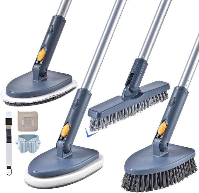 Shower Cleaning Brush, 4 in 1 Tile Tub Shower Scrubber by EDZNFE