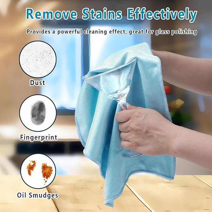 6 Pack Glass Cleaning Cloth Microfiber Cleaning Cloth - Image 3