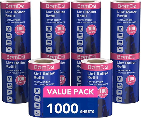 Extra Sticky Lint Roller for Pet Hair, Lint Rollers 1000 Sheets, Pet Hair Lint by BomDa