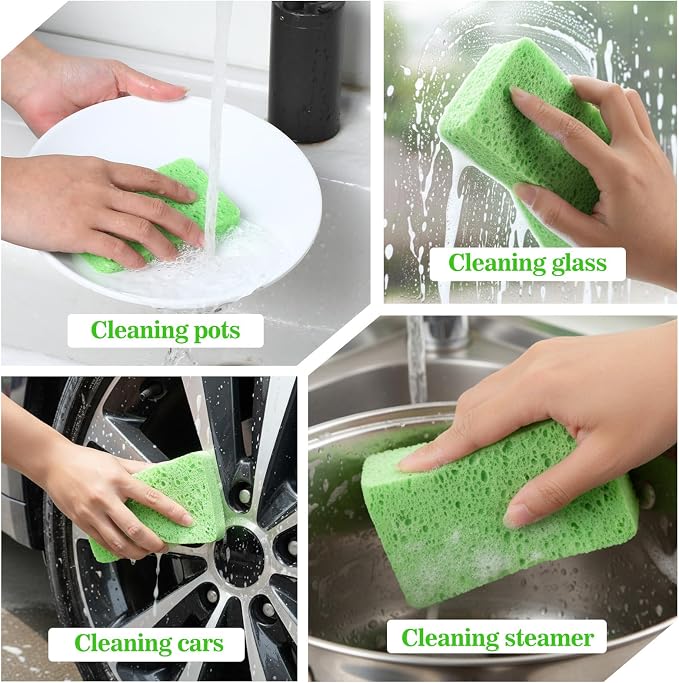 6 Pack Cellulose Sponges Large Size Heavy Duty Scrub Kitchen Sponge Clean Tough - Image 7