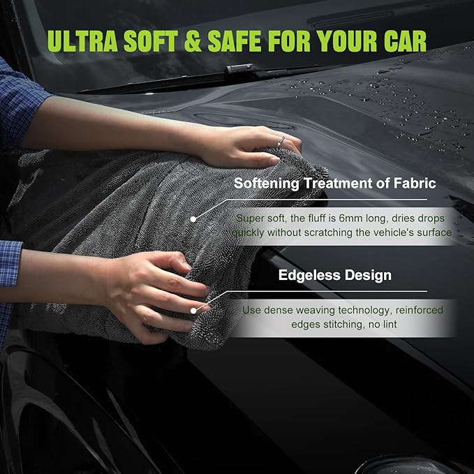 TTRCB 2 Pack 1300 GSM Car Drying Towel, Microfiber Towels - Image 7