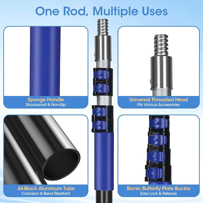 Light Bulb Changer for High Ceilings, 3.4-12.4FT Extension Pole Telescopic - Image 7
