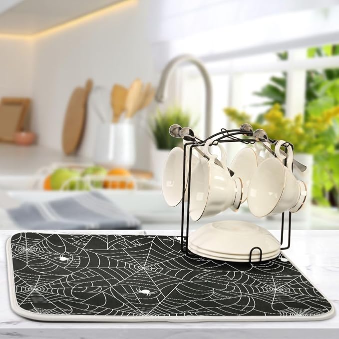 Halloween Spooky Spider Web Dish Drying Mat - Image 5