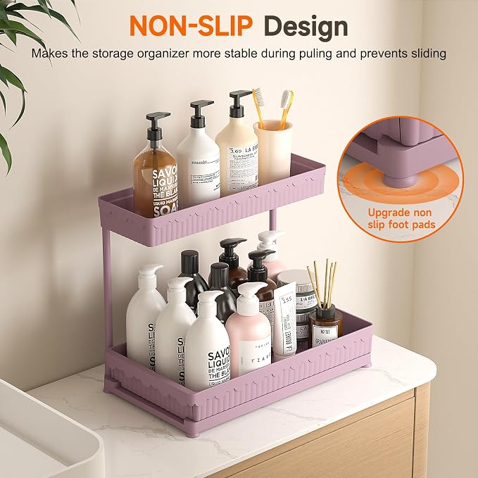 3 Pack Multi-Purpose Under Sink Organizers and Storage, 2026 L-Shaped Pull Out - Image 4