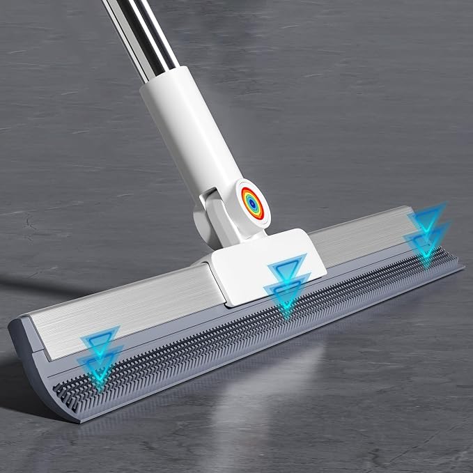 Squeegee Broom for Floor, 2-in-1 Magic Silicone Broom for Pet Hair, Tile and by funest