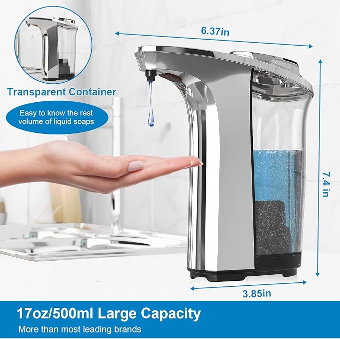 Automatic Soap Dispenser, Touchless Dish Soap Dispenser 17oz/500ml - Image 3