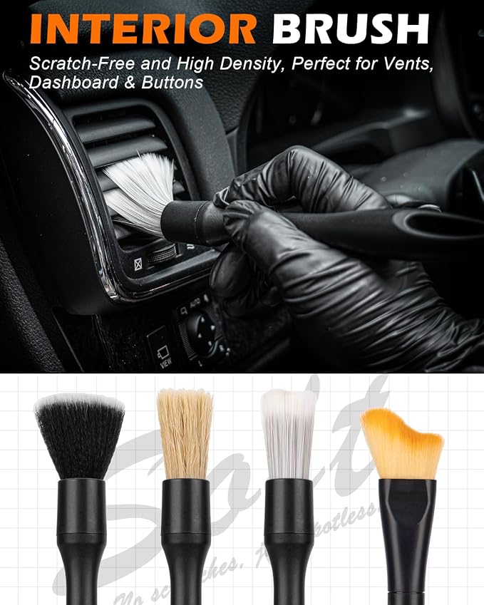 8PCS Car Detailing Brush Set, Interior Car Cleaning Kit - Image 2