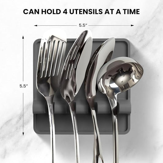 Zulay Kitchen Spoon Rest for Multiple Utensils High Heat-Resistant Silicone - Image 2