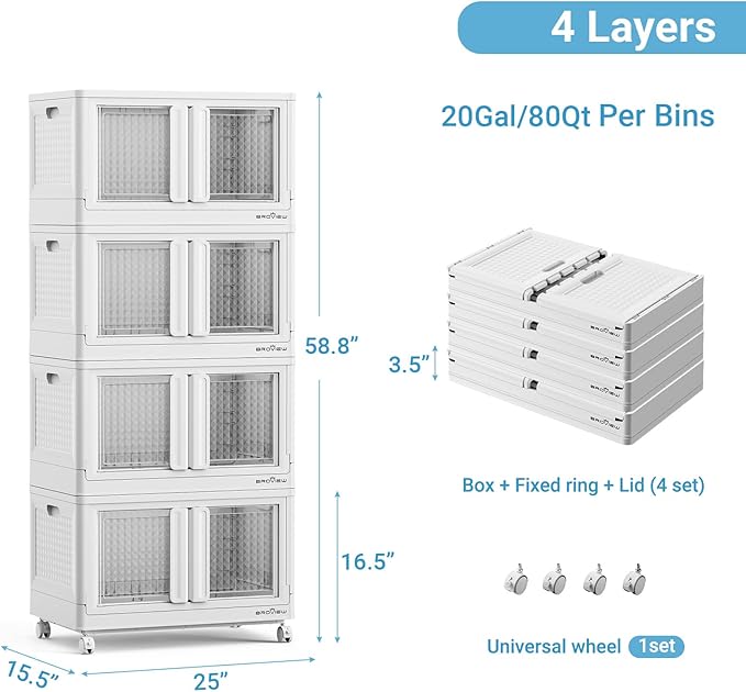 BROVIEW 400 Qt Stackable Storage Bins - Image 2