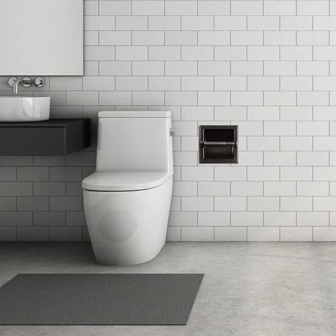 SENTO Recessed Matte Black Toilet Paper Holder, Wall Mounted Heavy Duty Metal - Image 6
