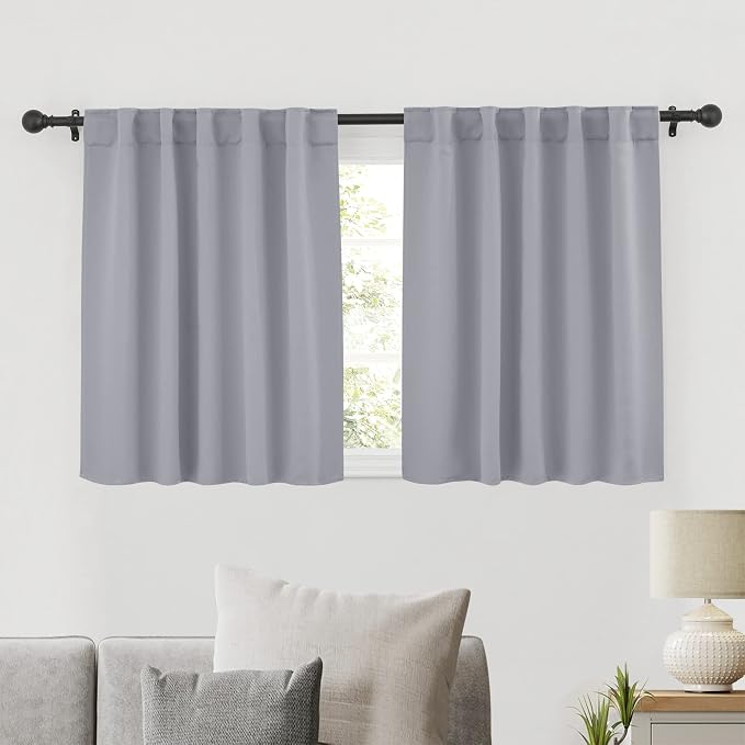 RYB HOME Bedroom Curtains, Room Darkening Thermal Insulated Curtain Back Tab by RYBHOME