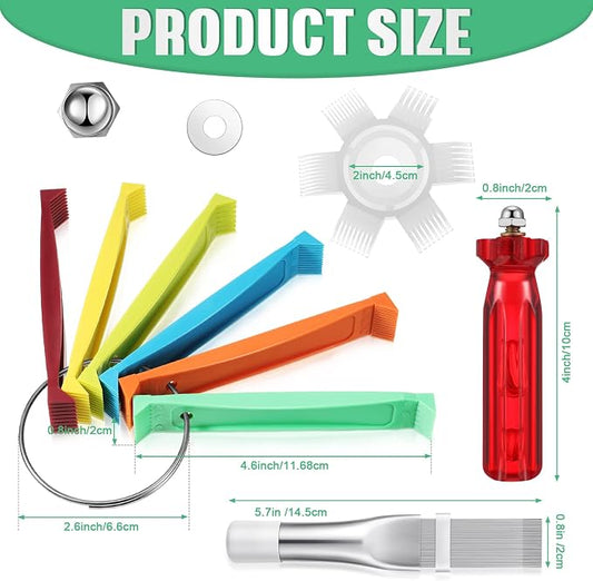 3 Pieces Air Conditioning Brush Set Includes FCR6 Ring Fin Comb Air Conditioner - Image 2