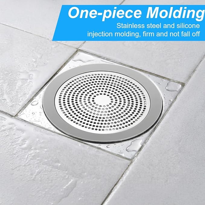 Flat Shower Drain Hair Catcher Stainless Steel Shower Drain Cover Hair Catcher - Image 4