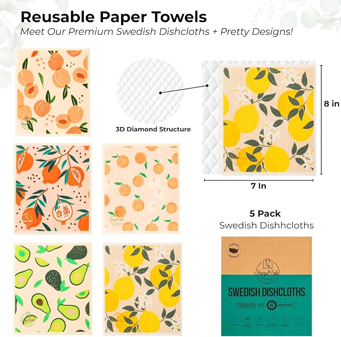 Harps&Seb Swedish Dishcloths for Kitchen Dish Towels - Image 2