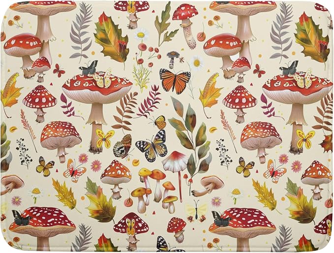 Magic Mushroom Dish Drying Mats Botanical Decorative Absorbent Drying Pad by Giwawa