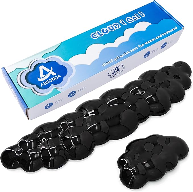 Gel Cloud Keyboard & Mouse Wrist Rest Set by ABRONDA