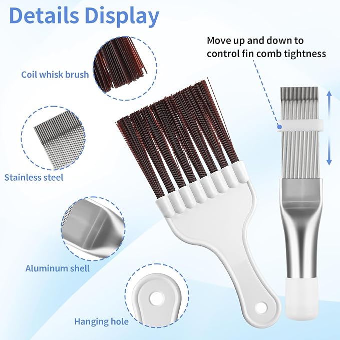 Air Conditioner Condenser Fin Comb, AC Coil Comb Whisk Brush, Evaporator - Image 3