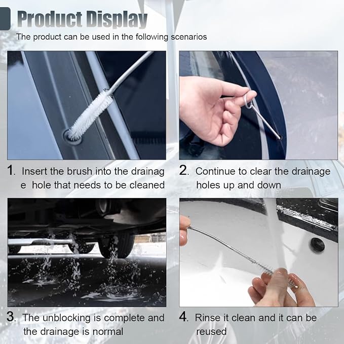 Long Drain Wire Brush, 60 Inch Flexible Pipe Tube Brush, Nylon Stainless Steel - Image 5
