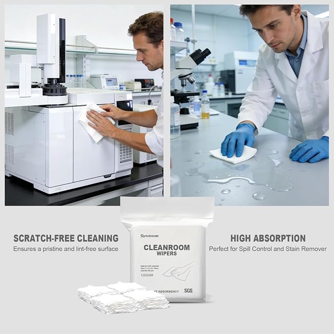 Cleanroom Wipers 4"x4" Double Knit 100% Lint Free Cloths - Image 5