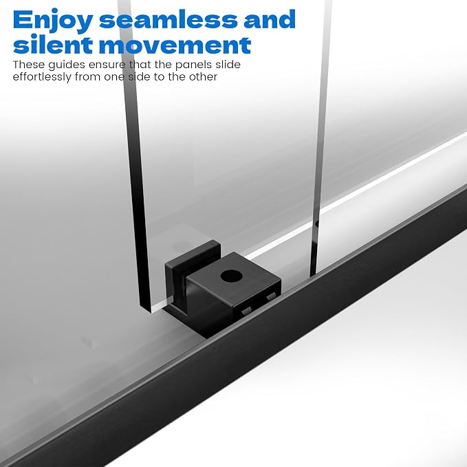 Bathtub Shower Door, 60″x 62″ Semi-Frameless Sliding Shower Door, Double - Image 4