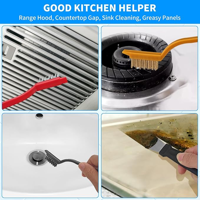 4TH Crevice Cleaning Brush Set–Household Deep Cleaning Supplies, and Tough - Image 6