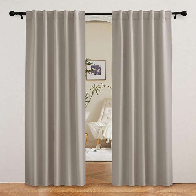 RYB HOME Blackout Curtains 80 inches Long Thermal Insulating Large Window by RYBHOME