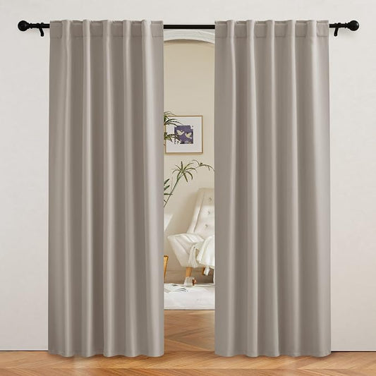 RYB HOME Blackout Curtains 80 inches Long Thermal Insulating Large Window by RYBHOME