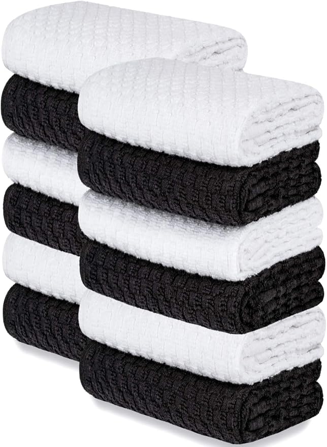 Wealuxe Premium 12 Pack Cotton Dobby Weave Kitchen Towels, 15x26 Inches by WhiteClassic