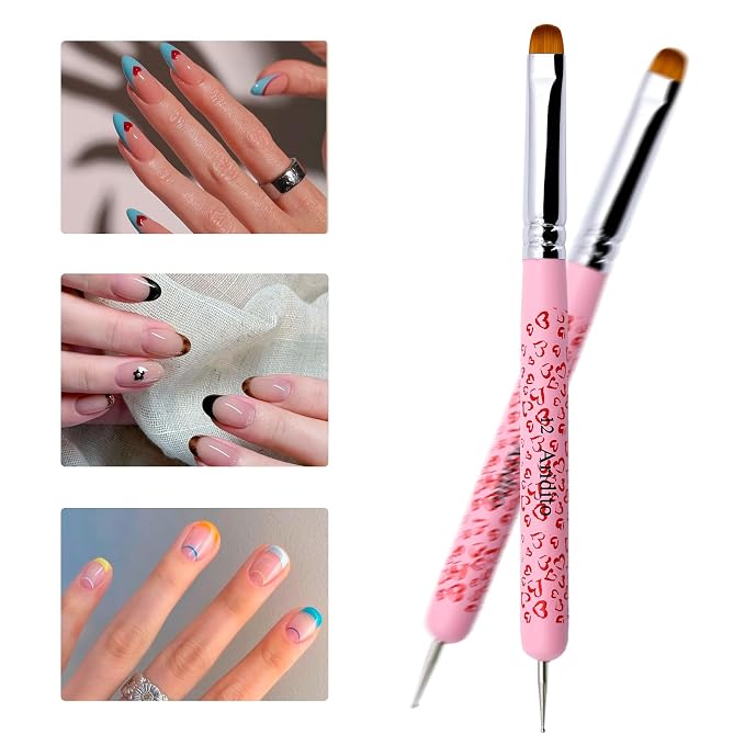 4Pcs Professional Acrylic French Manicure Clean-Up Brushes & Dotting Pens - Image 7