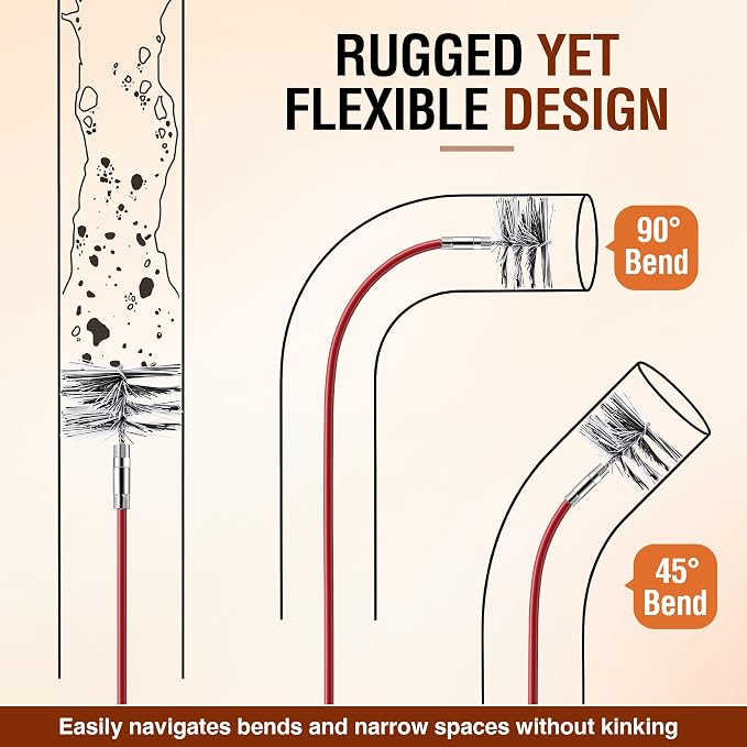Feekoon Pellet Stove Cleaning Kit, 20 FT Flexible Steel Rod - Image 5