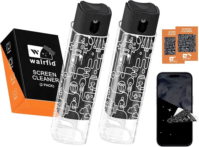 walrfid 2 Pack Car Screen Cleaner, Computer Screen Cleaner Spray and Wipe by walrfid