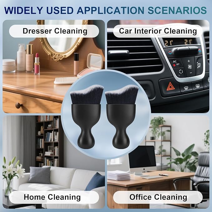 2 PCS Car Interior Detailing Brush, Auto Car Dusting Brushes, Soft Bristles - Image 7