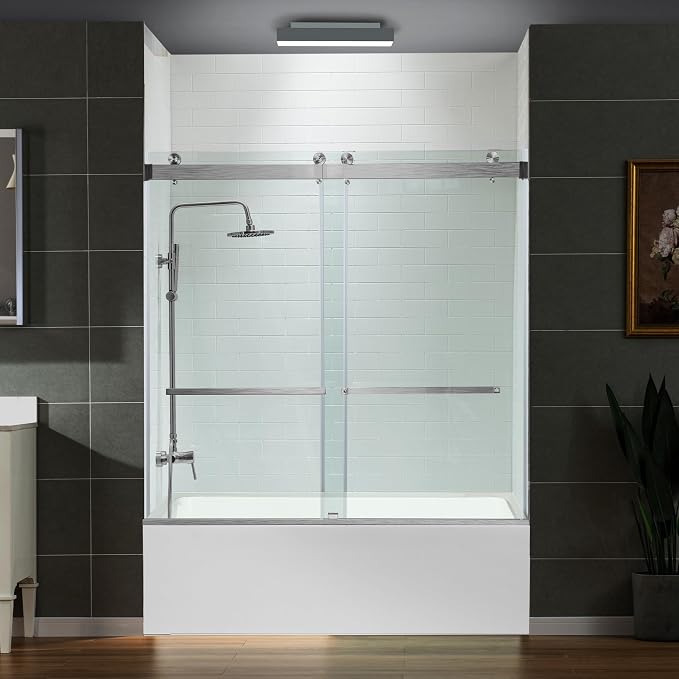 Woodbridge Frameless Bathtub Shower Doors 56-60" Width x 66" Height by WOODBRIDGE