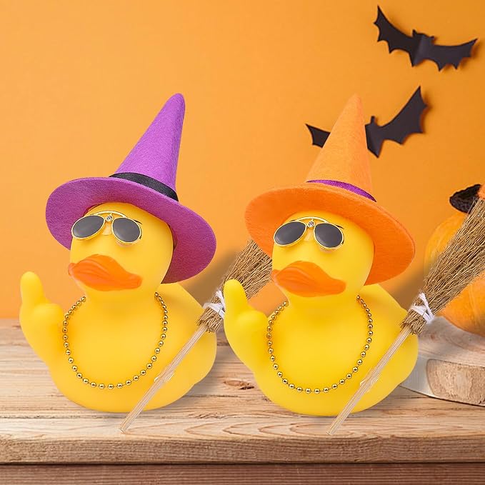 Halloween 3.15" Fun Rubber Duck Witch Duck Car Dashboard Decorations Halloween - Image 5