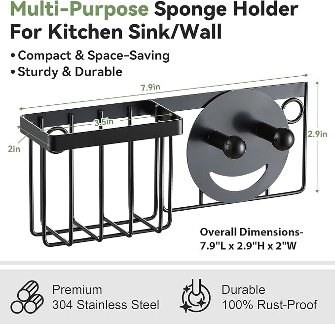 Sponge Holder for Kitchen Sink, Sponge Caddy for Scrub Daddy / Scrub Mommy - Image 2