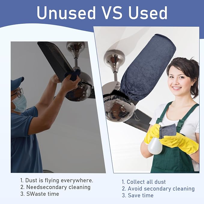4 PCS Ceiling Fan Duster Kits, 100% Microfibre Fan Blade Cleaner - Image 5