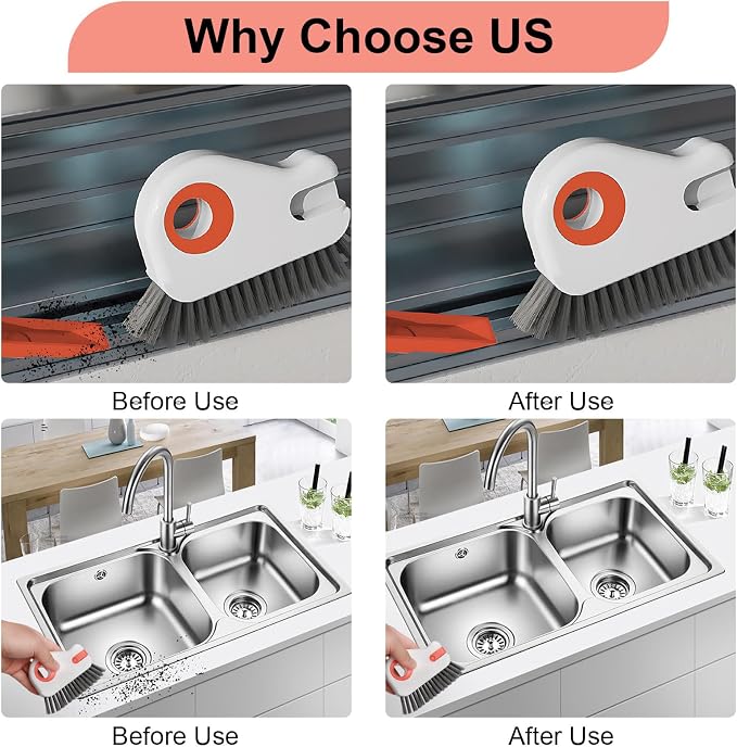 2 Pcs 2 in 1 Window Track Cleaner, Groove Cleaner Brush, Effective Window Sill - Image 5