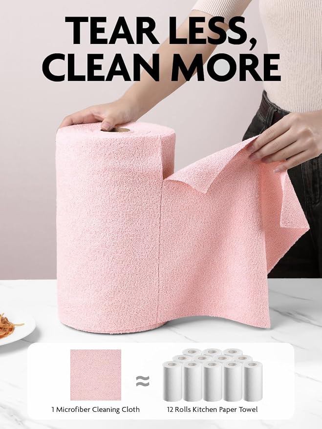 Fantasticlean Microfiber Cleaning Cloth Roll -150 Pack, Tear Away Microfiber - Image 2